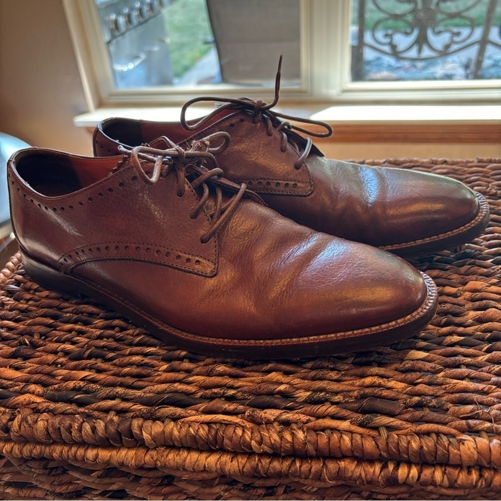 Martin Dingman Handcrafted In Italy Men's Brown Leather Oxford Size 8.5 Dress